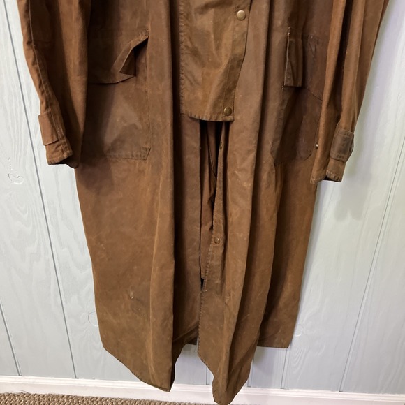 DRIZA-BONE Australian Brown Oilskin &‎ Cotton Deluxe Riding Coat-Size 8 Cowboy - Picture 3 of 12